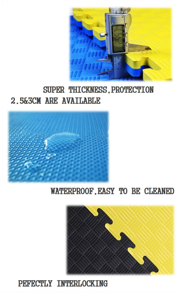Wholesale EVA Taekwondo Tatami Puzzle Mat 2.5cm Interlocking Floor Mat Red Black Blue Yellow Color for Gym and Sport