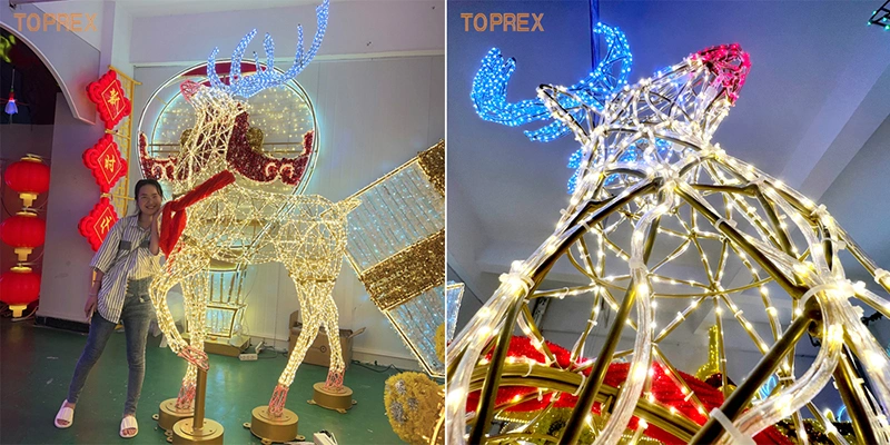 China Wholesale Outdoor Large Navidad Christmas Reindeer Lights