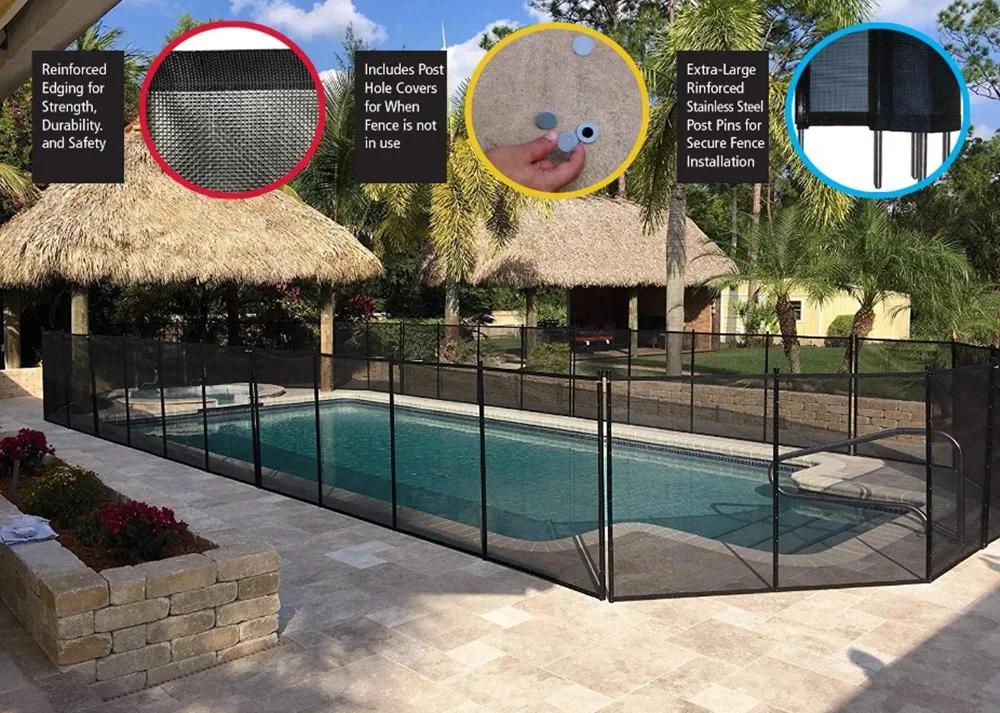 Popular Black Folding Temporary Mesh Swimming Pool Safety Fence Coated Removable Fence