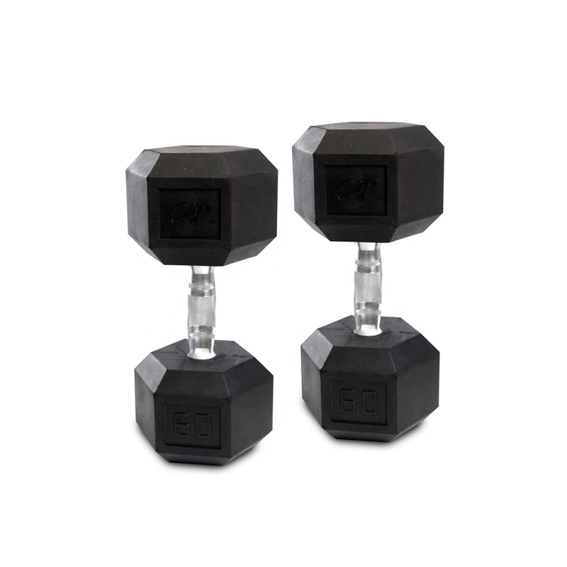 Professional Wholesale Gym Weights Fitness Equipment Crossfit Rubber Coated Hex Dumbbell