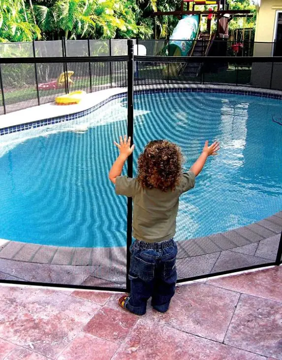 Popular Black Folding Temporary Mesh Swimming Pool Safety Fence Coated Removable Fence