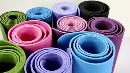 Exercise Workout Sports Non Slip Custom Eco Friendly Sustainable Biodegradable Fitness Yoga Matt Recyclable Black TPE Yoga Mat